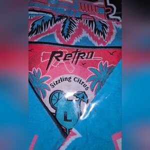 Retro Rifle "Sizzling Citrus" Short Sleeve Button Down Shirt Size Large